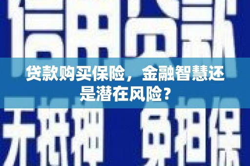 三乡贷款购买保险，金融智慧还是潜在风险？