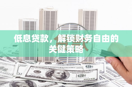 三乡低息贷款，解锁财务自由的关键策略