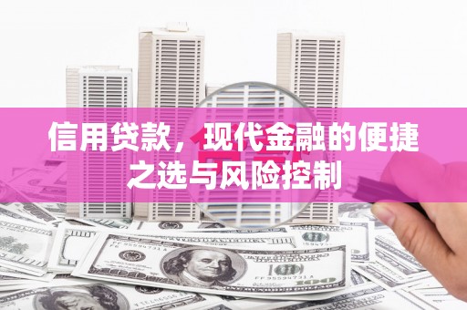 三乡信用贷款，现代金融的便捷之选与风险控制