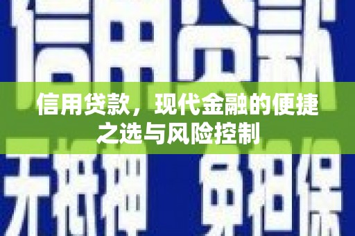 三乡信用贷款，现代金融的便捷之选与风险控制