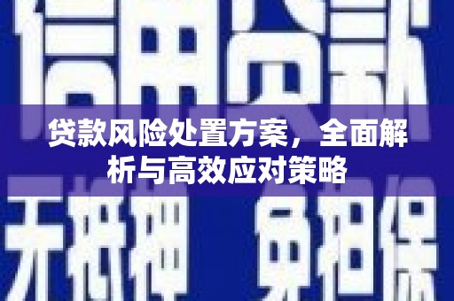 三乡贷款风险处置方案，全面解析与高效应对策略
