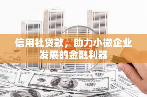 三乡信用社贷款，助力小微企业发展的金融利器