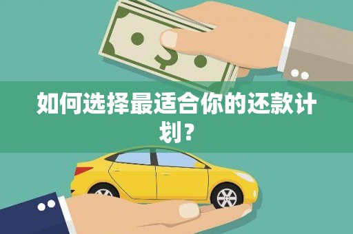 三乡如何选择最适合你的还款计划？